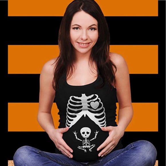 Tops - 🎃Skeleton Baby on Board tank🎃NWOT